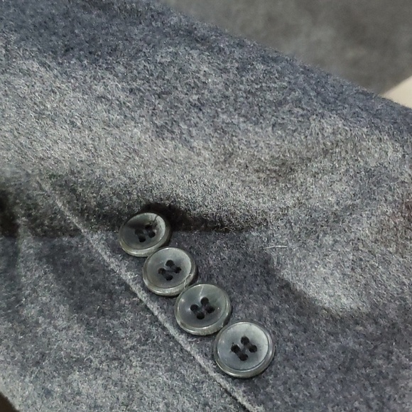 Oscar de la renta wool cashmere blend classic grey 2 button blazer - Picture 3 of 7